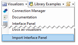 Importing an interface panel