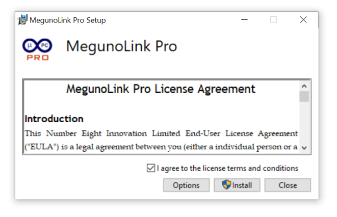 Read license agreement and agree