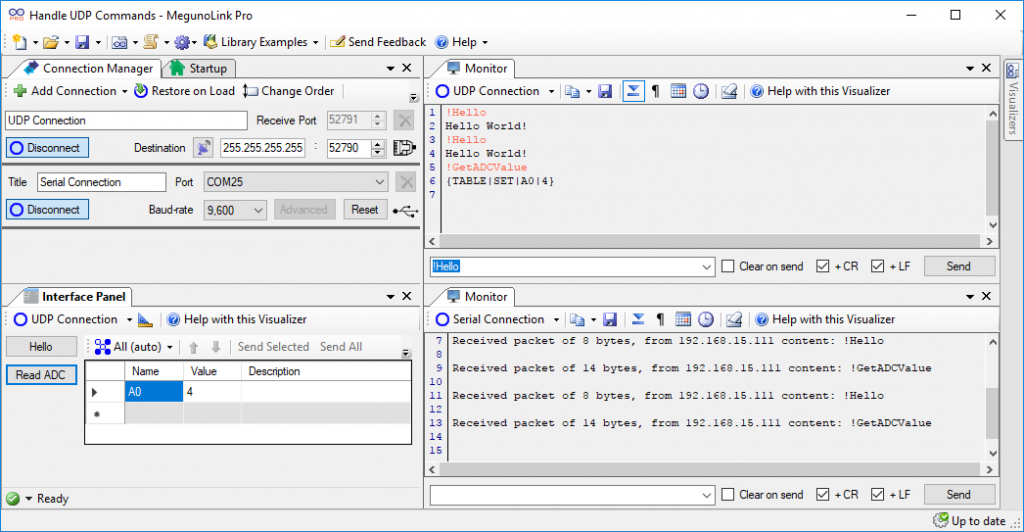 UDP WiFi or LAN Connections - Connecting - MegunoLink