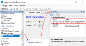 Send Commands on Connection - Interface Panel - MegunoLink